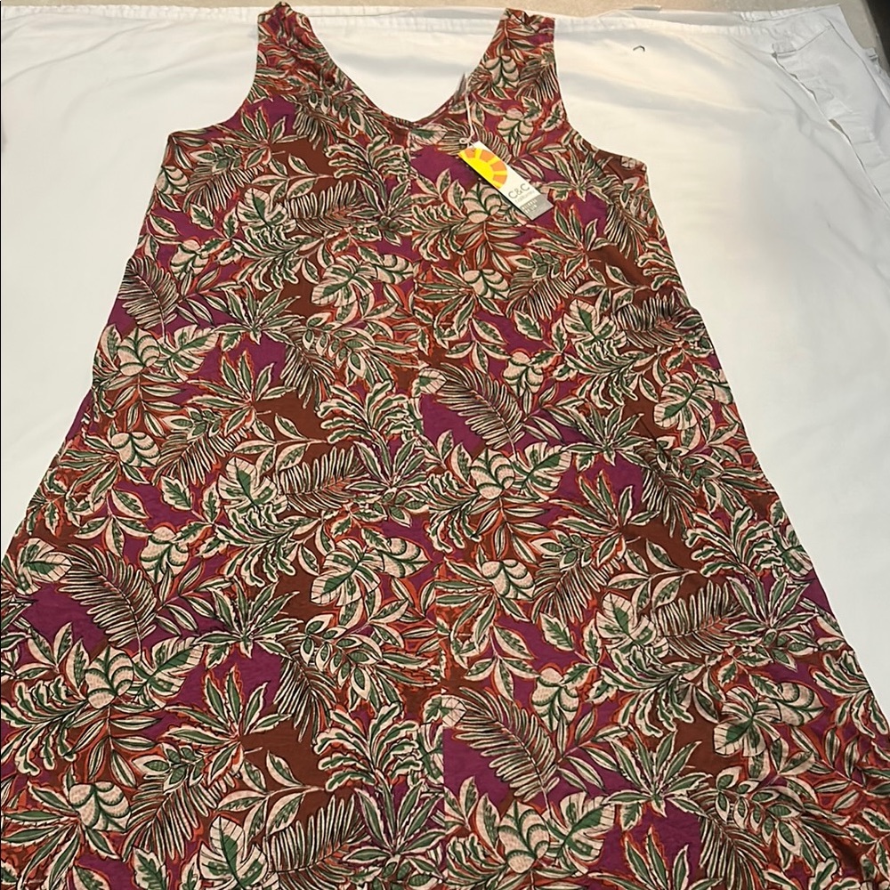 C&C California Floral Sleeveless Maxi Dress Linen Blend size M NWT